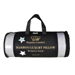 Oreiller de luxe en bambou Queen 50x76cm Herzberg HG5076BM-blanc