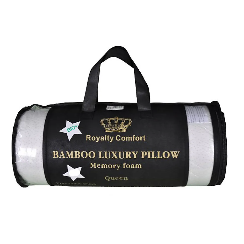 Oreiller de luxe en bambou Queen 50x76cm Herzberg HG5076BM-blanc