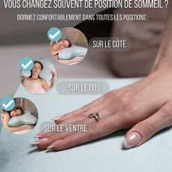 Oreiller en forme de papillon avec gel rafraîchissant - 53x43x12 - MULTIPOSITIONS