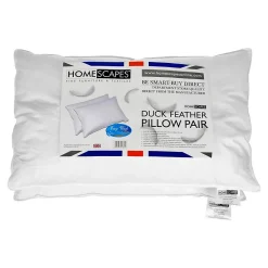 Oreiller en plumes de canard 50 x 75 cm, lot de 2 - HOMESCAPES