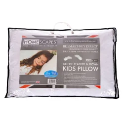 Oreiller enfant en duvet et en plumes d'oie, 40 x 60 cm - HOMESCAPES