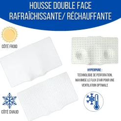 Oreiller ergonomique anti-rides, anti-acouphène - extra grande - 65x42x10 - ERGO