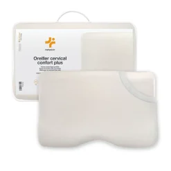 Oreiller ergonomique cervical en mousse à mémoire - taie d'oreiller en coton - 54x33x12 - CONFORT PLUS