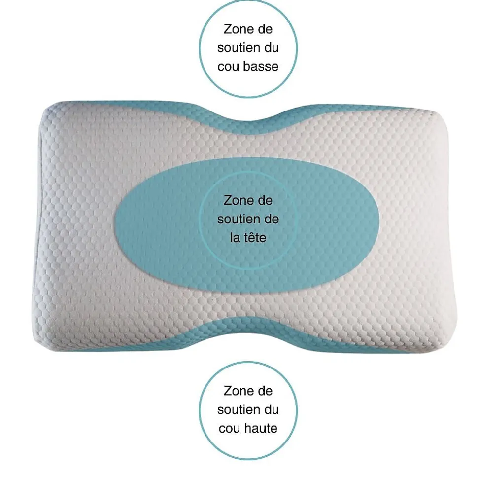 Oreiller ergonomique de luxe avec taie d'oreiller rafraîchissante 3 taies d'oreiller