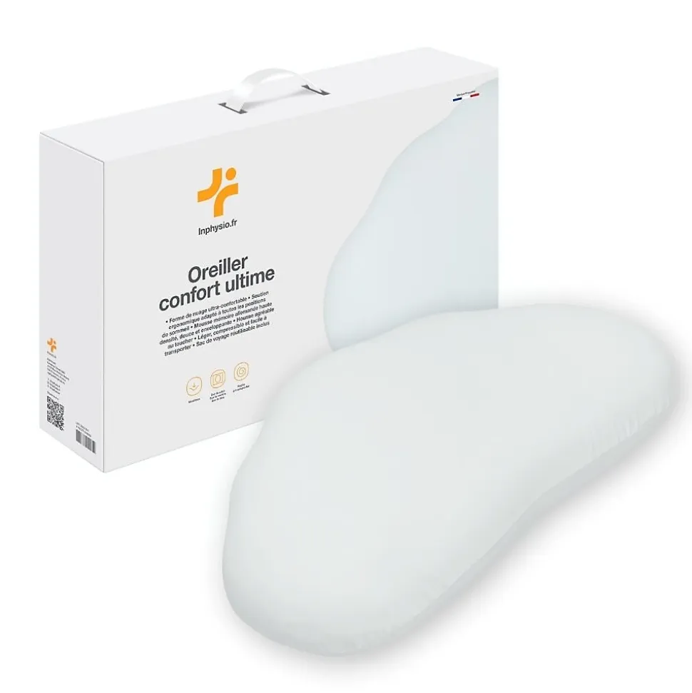 Oreiller ergonomique en forme de nuage - mousse à mémoire de forme - 57x35x12 - INPHYSIO