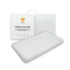 Oreiller extra plat pour personnes qui dorment sur le ventre s 50x30x5,5 taie d'oreiller en bambou INPHYSIO