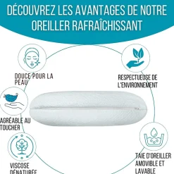 Oreiller infusé au gel rafraîchissant - 60x40 - ClimaConfort ICE