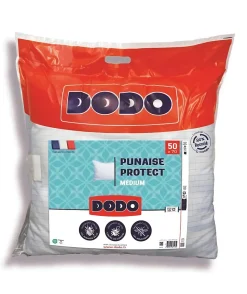 Oreiller médium DODO 50x70 cm - Protection anti punaise, anti acarien - 550 gr - Blanc - Fabriqué en France