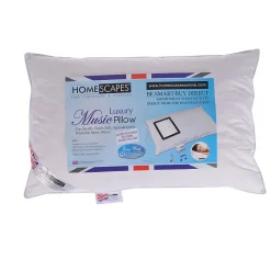 Oreiller musical en duvet et en plumes de canard ultra moelleux 50 x 75 cm - HOMESCAPES