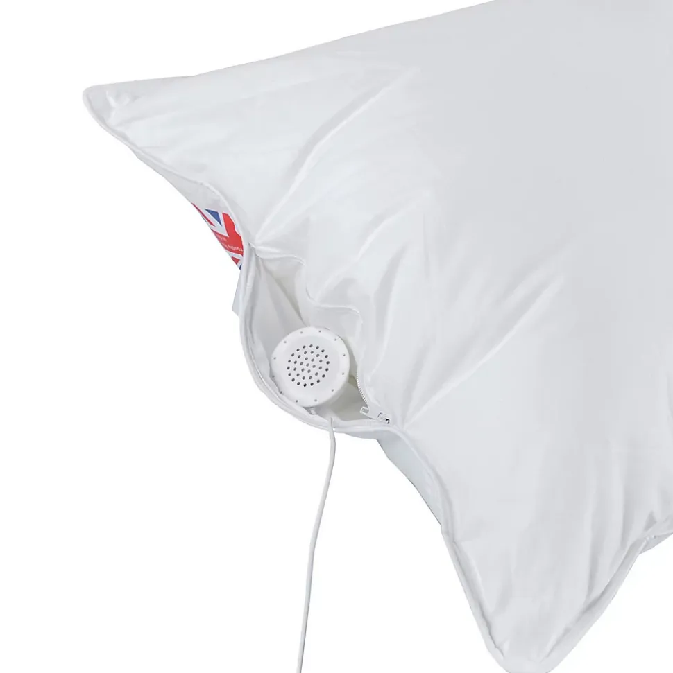 Oreiller musical synthétique microfibre confort souplemoyen blanc 50 x 75 cm - HOMESCAPES