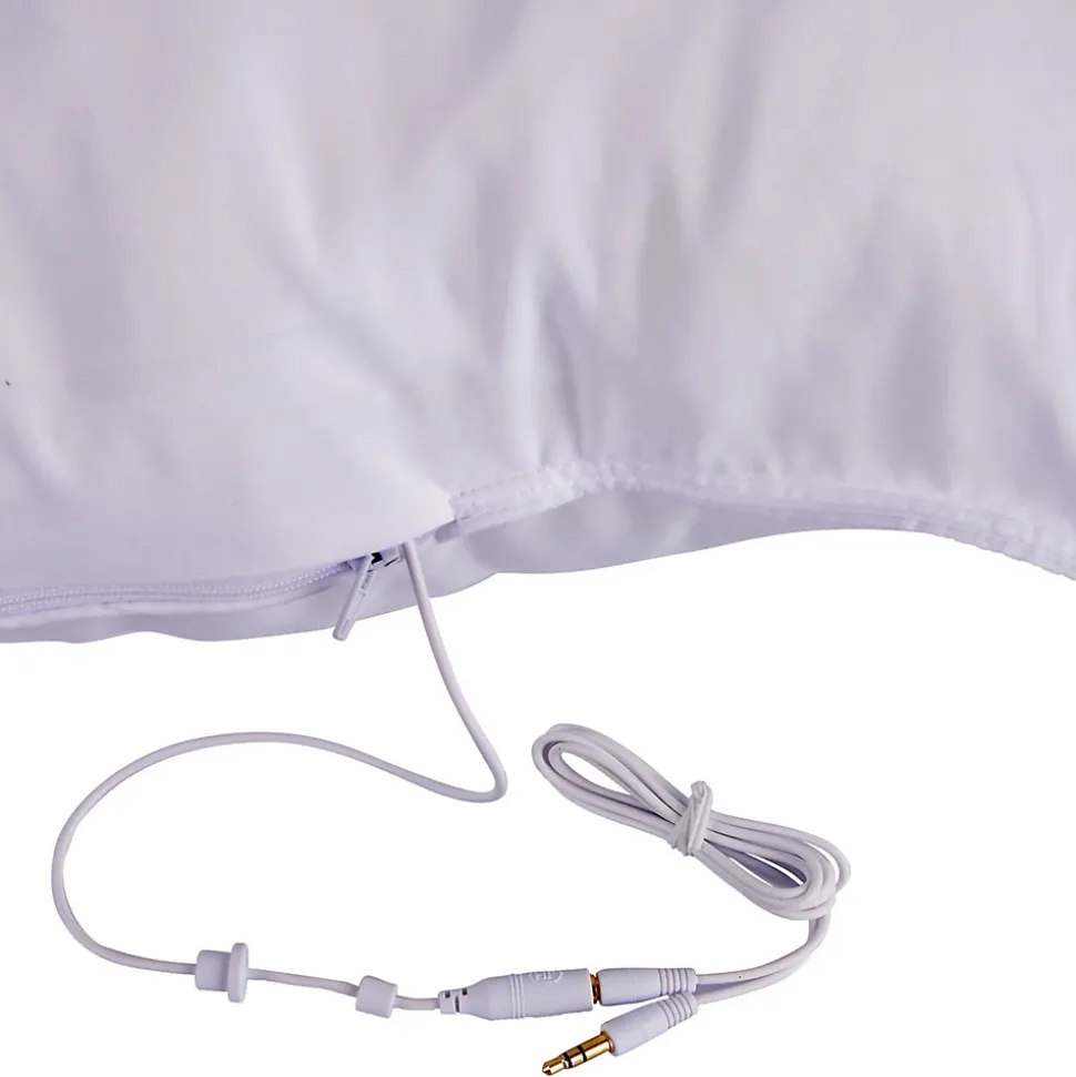 Oreiller musical synthétique microfibre confort moelleux blanc 65 x 65 cm - HOMESCAPES