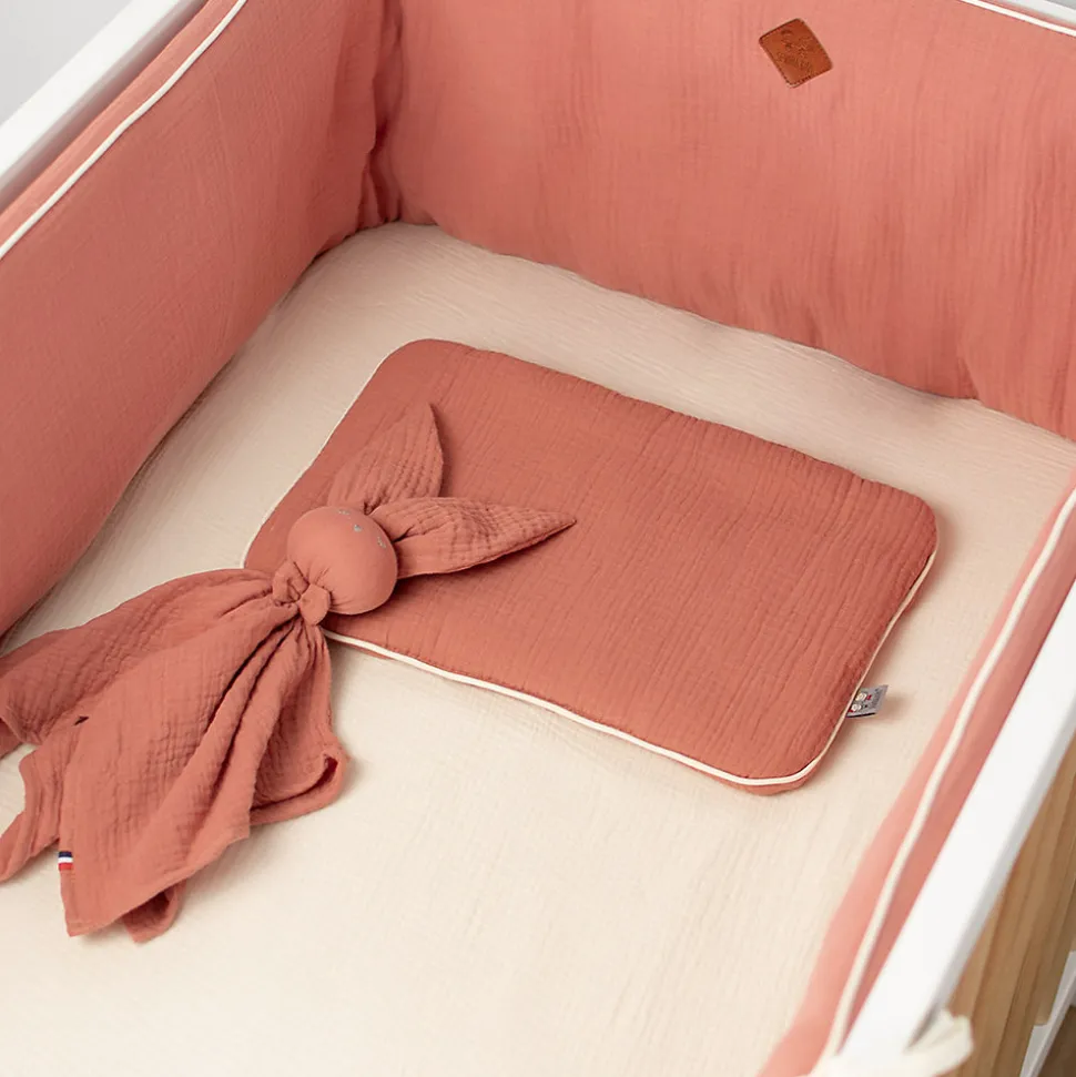 Oreiller plat en gaze de coton Jeanne