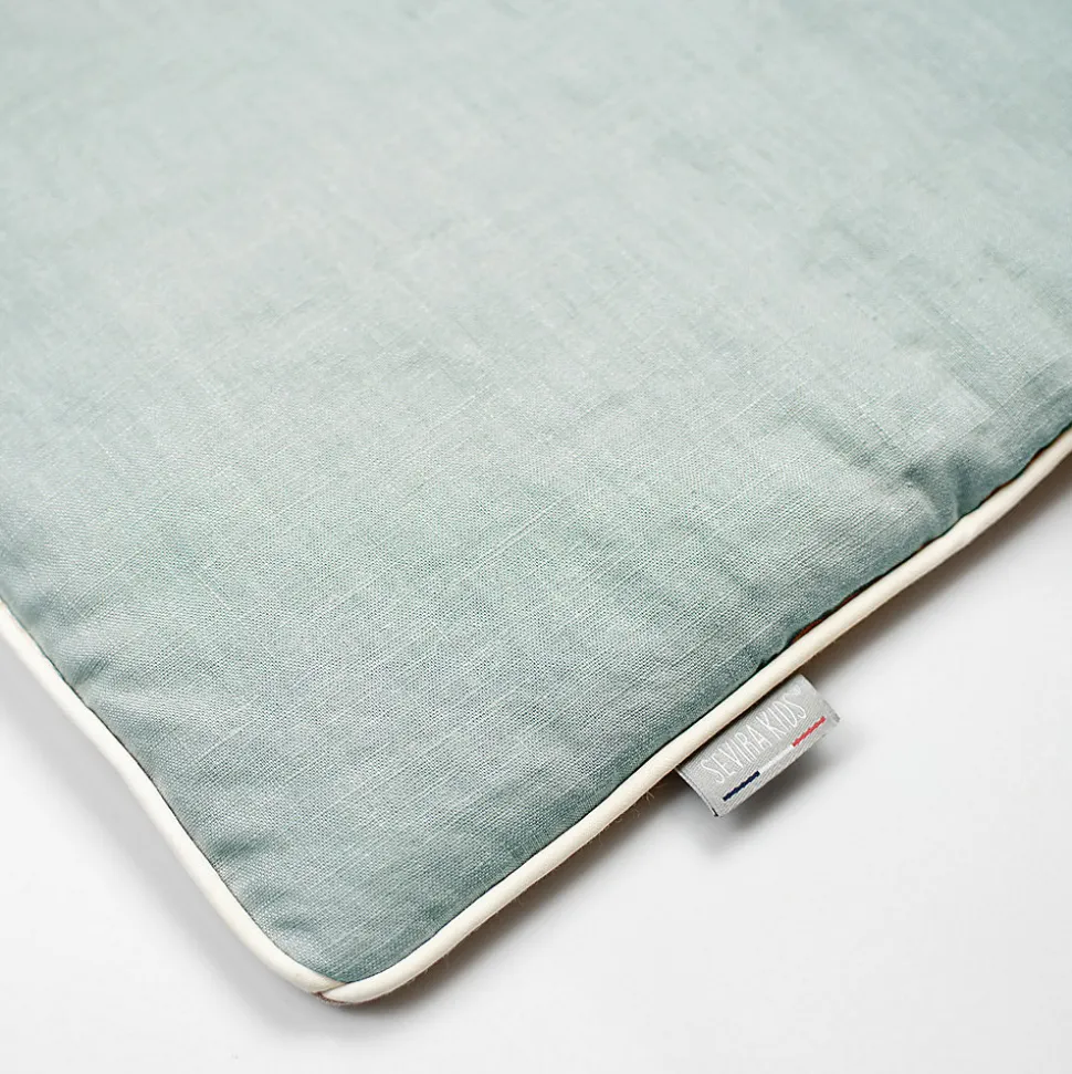 Oreiller plat réversible en lin lavé