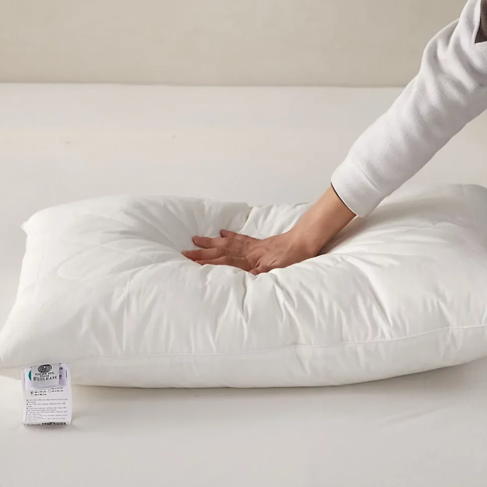 Oreiller rectangulaire en laine, 40 x 80 cm - HOMESCAPES