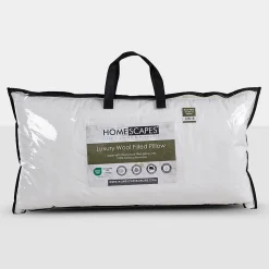 Oreiller rectangulaire en laine, 40 x 80 cm - HOMESCAPES