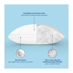 Oreiller Souple 65x65cm SENSATION DUVET Gonflant