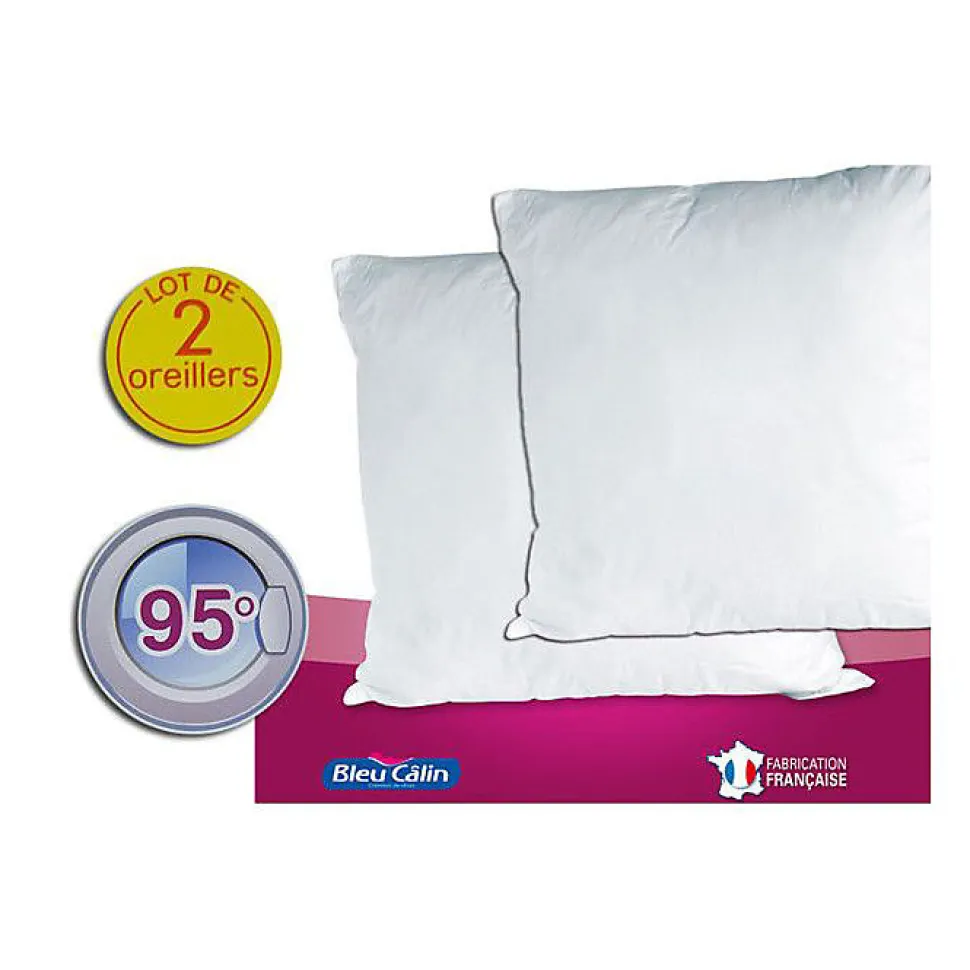 Oreillers Bleu Calin Hygiafil 60 x 60 cm lot de 2