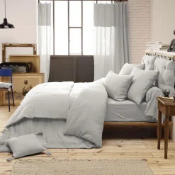 OUREA - Chemin de Lit 90x200cm Capitonné Gaze de Coton Nuage