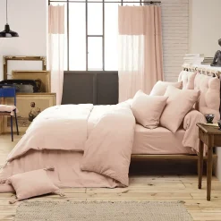 OUREA - Chemin de Lit 90x200cm Capitonné Gaze de Coton Guimauve