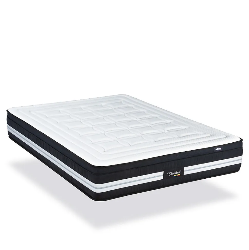 Pack Chambord 90x200 cm Matelas Ressorts + Sommier Bois + Accessoires