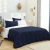 Pack complet 6 pièces Marine/Blanc réversible housse de couette pour lit 140 x 190 cm