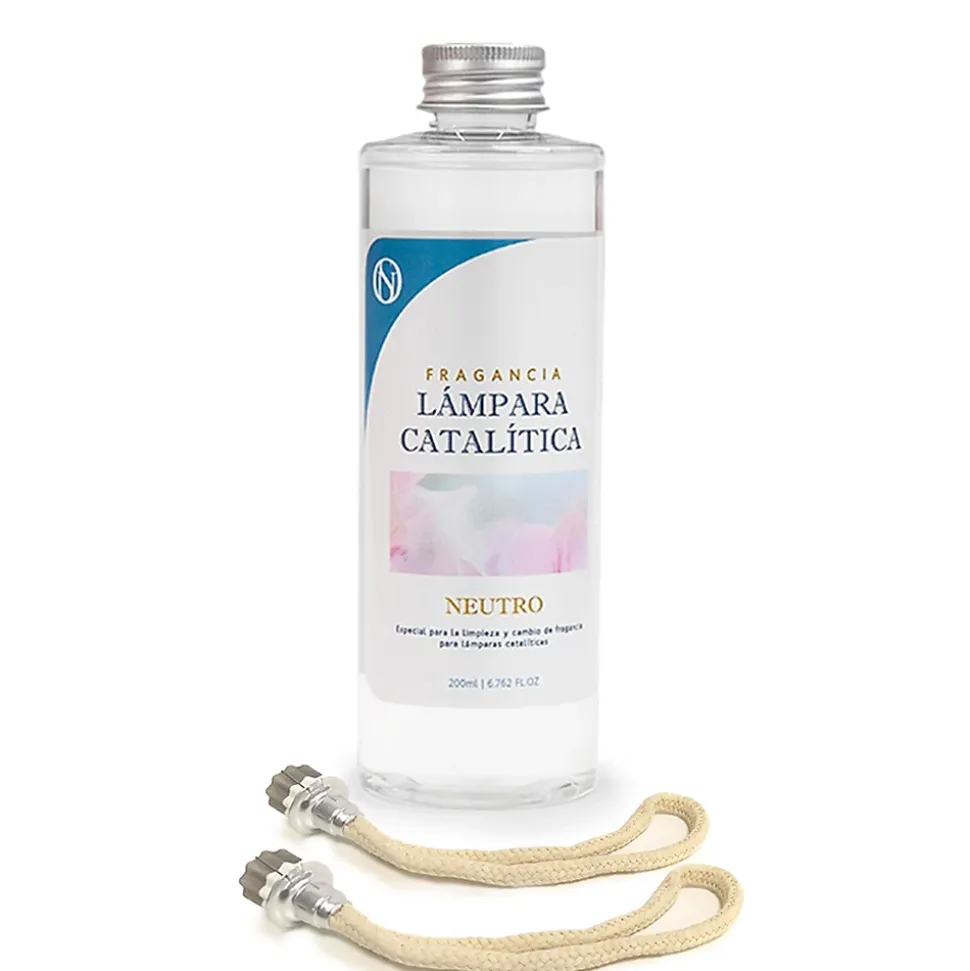 Pack économique de nettoyage de lampe catalytique 200 ml : 2 grandes mèches de rechange + 200 ml de nettoyant neutre