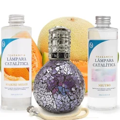 Pack économique Lampe Catalytique Mosaïque de minuit + Parfum Waikiki Melon (500 ml) + Nettoyant Neutre (200 ml) + Mèche Rechange
