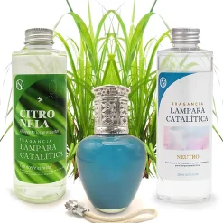 Pack économique Lampe Catalytique Aqua Marina + Parfum Citronnelle (500 ml) + Nettoyant Neutre (200 ml) + Mèche de Rechange