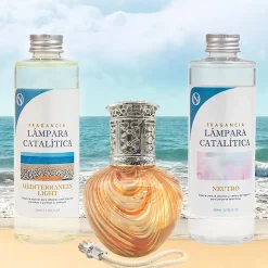 Pack économique Lampe Catalytique Orange Waves + Mediterranean Light (500 ml) + Nettoyant Neutre (200 ml) + Mèche de Rechange