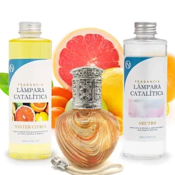 Pack économique Lampe Catalytique Orange Waves + Parfum Winter Citrus (500 ml) + Nettoyant Neutre (200 ml) + Mèche de Rechange