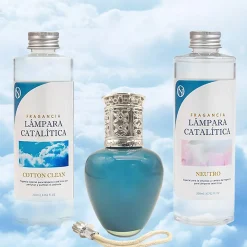 Pack économique Lampe Catalytique Aqua Marina + Parfum Cotton Clean (200 ml) + Nettoyant Neutre (200 ml) + Mèche de Rechange