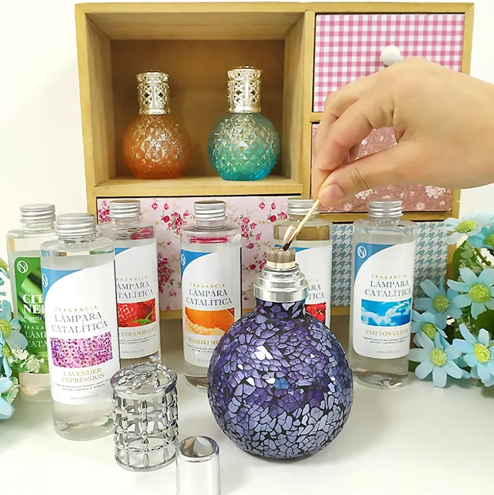 Pack économique Lampe Catalytique Mosaïque de minuit + Lavender Expression (500 ml) + Nettoyant Neutre (200 ml) + Mèche Rechange