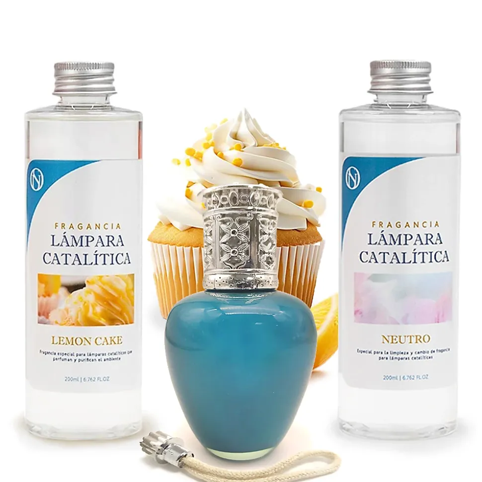 Pack économique Lampe Catalytique Aqua Marina + Parfum Lemon Cake (200 ml) + Nettoyant Neutre (200 ml) + Mèche de Rechange
