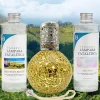 Pack économique Lampe Catalytique Mosaïque Doré + Parfum Provence Breeze (200 ml) + Nettoyant Neutre (200 ml) + Mèche de Rechange