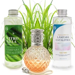 Pack économique Lampe Catalytique Orange Diamonds + Parfum Citronnelle (500 ml) + Nettoyant Neutre (200 ml) + Mèche de Rechange