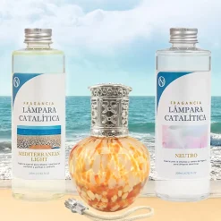 Pack économique Lampe Catalytique Drops Orange + Parfum Mediterranean Light (200 ml) + Nettoyant Neutre (200 ml) + Mèche Rechange