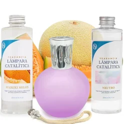Pack économique Lampe Catalytique Fuchsia Mat + Parfum Waikiki Melon (500 ml) + Nettoyant Neutre (200 ml) + Mèche de Rechange