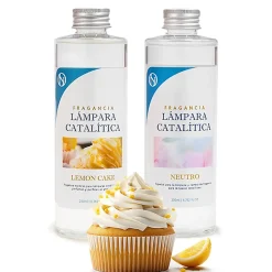 Pack économique Lampe Catalytique Orange Waves + Parfum Lemon Cake (500 ml) + Nettoyant Neutre (200 ml) + Mèche de Rechange