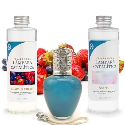Pack économique Lampe Catalytique Aqua Marina + Parfum Summer Fruits (500 ml) + Nettoyant Neutre (200 ml) + Mèche de Rechange