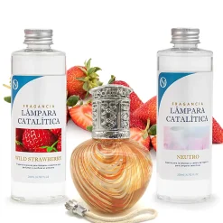 Pack économique Lampe Catalytique Orange Waves + Parfum Wild Strawberry (200 ml) + Nettoyant Neutre (200 ml) + Mèche de Rechange