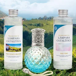 Pack économique Lampe Catalytique Blue Diamonds + Parfum Provence Breeze (200 ml) + Nettoyant Neutre (200 ml) + Mèche de Rechange