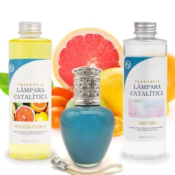 Pack économique Lampe Catalytique Aqua Marina + Parfum Winter Citrus (500 ml) + Nettoyant Neutre (200 ml) + Mèche de Rechange