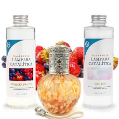 Pack économique Lampe Catalytique Drops Orange + Parfum Summer Fruits (200 ml) + Nettoyant Neutre (200 ml) + Mèche de Rechange