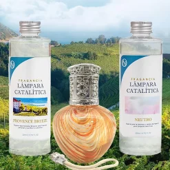 Pack économique Lampe Catalytique Orange Waves + Parfum Provence Breeze (200 ml) + Nettoyant Neutre (200 ml) + Mèche de Rechange