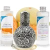 Pack économique Lampe Catalytique Mosaïque Noir + Parfum Waikiki Melon (200 ml) + Nettoyant Neutre (200 ml) + Mèche de Rechange