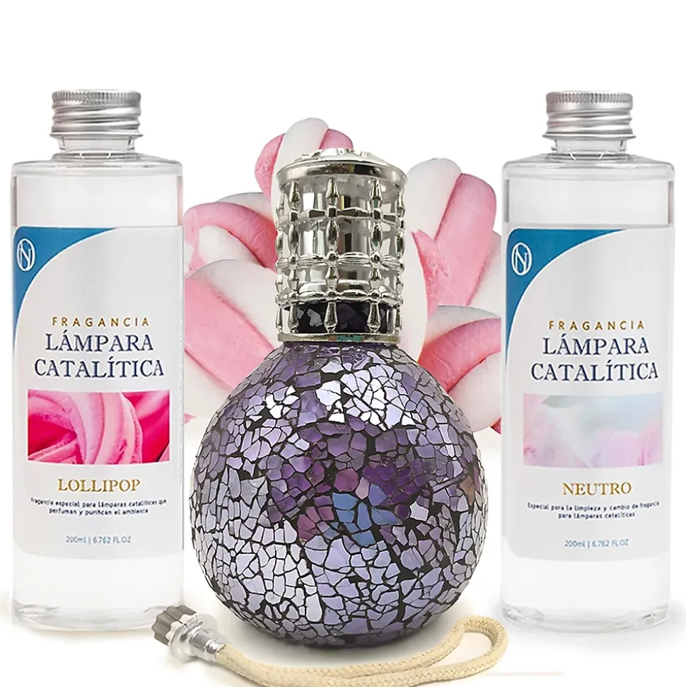Pack économique Lampe Catalytique Mosaïque de minuit + Parfum Lollipop (200 ml) + Nettoyant Neutre (200 ml) + Mèche de Rechange
