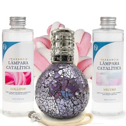 Pack économique Lampe Catalytique Mosaïque de minuit + Parfum Lollipop (500 ml) + Nettoyant Neutre (200 ml) + Mèche de Rechange