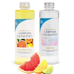 Pack économique Lampe Catalytique Fuchsia Mat + Parfum Winter Citrus (500 ml) + Nettoyant Neutre (200 ml) + Mèche de Rechange