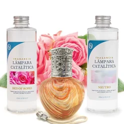 Pack économique Lampe Catalytique Orange Waves + Parfum Bed of Roses (500 ml) + Nettoyant Neutre (200 ml) + Mèche de Rechange