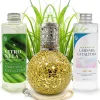 Pack économique Lampe Catalytique Mosaïque Doré + Parfum Citronnelle (500 ml) + Nettoyant Neutre (200 ml) + Mèche de Rechange